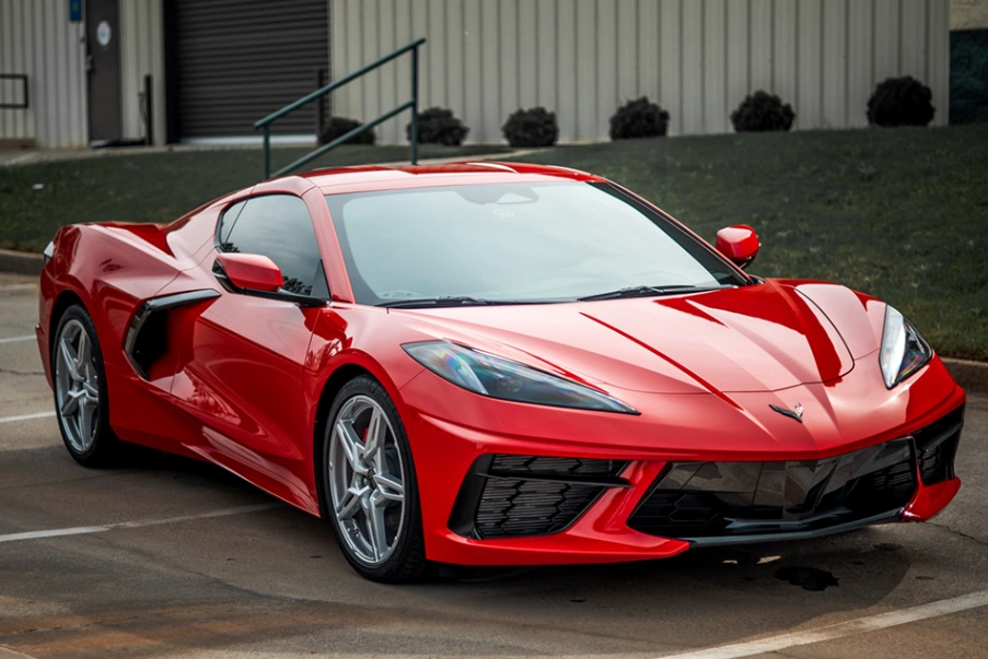 Red Chevrolet Corvette Stingray protected by Zenith PPF